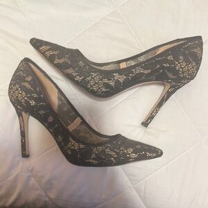 Elegant Black Lace Women's Heels